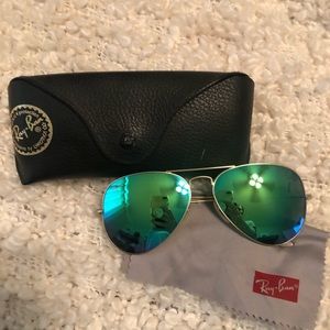 Rayban Aviators Blue/Green Freeze Lense